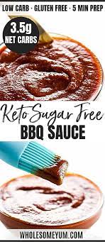 This Keto Low Carb Bbq Sauce Recipe Is Sweet Smoky Sugar Free Bbq Sauce Recipe Low Carb Bbq Sauce Low Carb Recipes Dessert