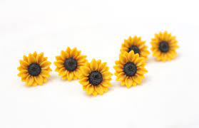 Set Of 2 3 4 5 6 7 8 Sunflower Stud Earrings Wedding Etsy Sunflower Earrings Blossom Jewelry Stud Earrings
