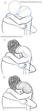 Close up portrait of handsome bearded guy kissing his girlfriend in cheek while she hugging him. How To Draw Two People Hugging Drawing Hugs Step By Step Drawing Tutorial Drawings Art Inspiration Drawing Drawing For Beginners