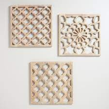 Hung In An Entryway Living Room Or Bedroom Our Set Of Three Nathan Carved Wood Wall Panels Creates Wood Feature Wall Wood Panel Walls Carved Wood Wall Panels