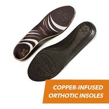 Copperjoint Copper Infused Orthotic Insoles Moisture Wicking Shoe Inserts Offer Firm Arch Support