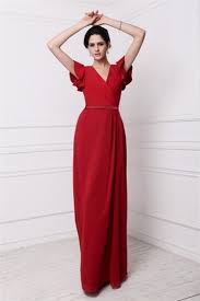 Robe longue de soirée rouge. Robe Longue Rouge A Cache Coeur Manches Courtes Pour Soiree Ou Mariage Ruchee Robedesoireelongue Fr