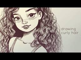 How I Sketch Curly Hair Youtube Curly Hair Drawing How To Draw Hair Curly Hair Cartoon