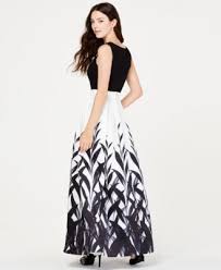 Black And White Dresses Juniors Morgan Company Juniors Black White Printed Gown Created For Macy S Black 15 Black And White Gown Printed Gowns Gowns