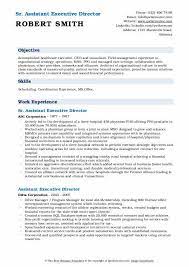 The assistant director will report to and work closely with the executive director and will be responsible for all aspects of agency operations, including operations and program management, administration, and human resources and will strengthen existing and create new community partnerships in support of homeward bound's mission. Assistant Executive Director Resume Samples Qwikresume