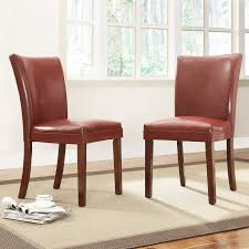 Homelegance Belvedere Vinyl Dining Chair With Cherry Legs Set Of 2 From Hayneedle Com Faux Leather Chair Dining Chairs Chair