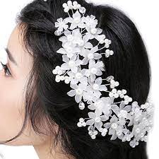 Pretty Women Crystal Flower Pearls Headwear Hair Ornaments For Wedding Party Bride Hair Accessories Flower Hair Band Hair Ornaments