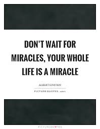 Don T Wait For Miracles Your Whole Life Is A Miracle Picture Quotes