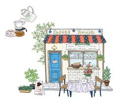Cafe Coffee Shop Art Illustration Cute House Illustration Shop Illustration Drawing Illustrations