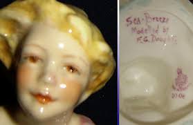 ROYAL WORCESTER FIGURINE SEA BREEZE EARLY PUCE STAMP MINT CONDITION RARE  1935