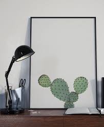 Beautiful Cactus Printable In A Minimalist And Modern Office Decor Setting This Would Make For A Great Home Off Modern Office Decor Office Decor Modern Office
