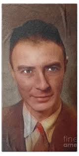 J. Robert Oppenheimer, Famous Scientist Beach Towel by Esoterica Art Agency 