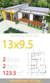 We offer home plans that are specifically designed to maximize your lot's space. House Design 13x9 5 With 2 Bedrooms Slop Roof House Plans 3d House Plans House Blueprints Small House Design