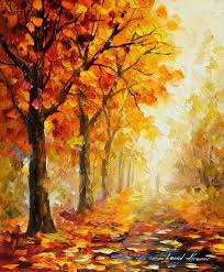 Symbols Of Autumn Palette Knife Oil Painting On Canvas By Leonid Afremov Art Painting Fineart Modernart Canva Autumn Art Canvas Painting Orange Wall Art