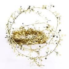 The yellow tinsel garland conjures a festive mood on every christmas tree.with more than five meters in length. 9 Gold Wired Star Tinsel Garland Christmas Garlands Christmas And Winter Holiday Crafts Factory Direct Craft