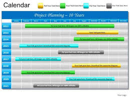 Powerpoint Slide Gantt Chart 10 Year Planning Project Ppt