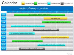 powerpoint slide gantt chart 10 year planning project ppt