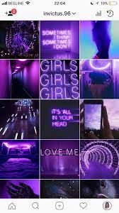 Purple Insta Board Instagram Quotes Neon Lights Night Girl Aesthetic Grunge New Fashion Vibe Sky Boy Background Feeds Instagram Instagram Purple Neon Instagram