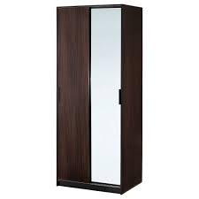Please attach to the wall. Trysil Wardrobe Dark Brown Mirror Glass 31 1 4x24 1 8x79 3 8 Ikea Ikea Wardrobe Ikea Basement Furniture