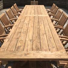 Farmhouse wooden kitchen tables for interior designs of rustic styles apparently become ageless trend for home interiors. Extra Large 4m Reclaimed Teak Rectangular Garden Dining Table