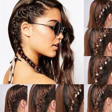 5 10pcs Punk Women Hip Hop Braid Hand Shell Star Ring Hair Clips Accessory Punk Braids Hip Hop Hair Styles Hair