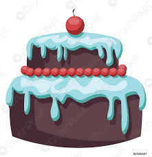 Let the cake rest for 5 minutes and remove it from the tin while still warm. Brauner Kuchen Mit Hellblauer Glasur Und Roter Kirschvektorillustration Auf Wei Stock Vektorgrafi Crushpixel