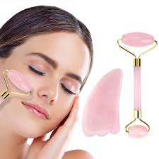 Rose Quartz Roller And Natural Jade Facial Massager In 2023