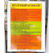 Fatur rahman, se (unsri) : Jual Sepuluh Kemampuan Dasar Guru 60x80 Papan Data Sekolah Tk Ra Paud Kab Bekasi Rasella Mandiri Tokopedia