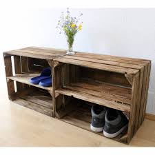 Gebrauchte alte holzkisten sind die idealen begleiter für garten diys. 2er Set Alte Obstkisten Schuhregal Mit Zwischenbrett