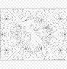 If your child loves bunnies, share in their joy and color with them! Mew Pokemon Printables Pictures Png Mew Pokemon Printables Mandala Coloring Pages Pokemon Mew Png Image With Transparent Background Toppng