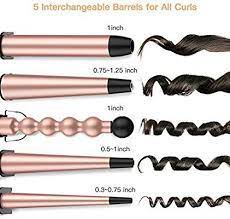 Amazon Com Bestope 5 In 1 Professional Curling Iron Wand Set With 5 Interchangeable Ceramic Barrels 0 35 Curling Iron Curling Hair With Wand Wand Curling Iron