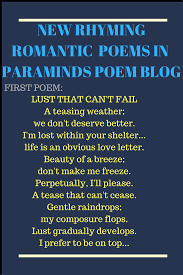 I Have A Collection Of New Rhyming Romantic Naughty Poems In My Blog And This Is The First To Continue Reading Click The Romantic Poems Rhyming Poems Poems