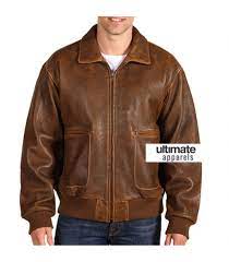 Scully Vintage Distressed Lamb Bomber Men Brown Jacket