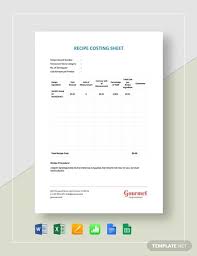 Restaurant Recipe Costing Sheet Template Free Google Docs Google Sheets Excel Word Apple Numbers Apple Pages Template Net Restaurant Recipes Google Sheets Restaurant