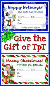 There are lots of ways to personalize your gift certificate templates. Give The Gift Of Tpt And Make It Festive