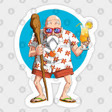 Master roshi often makes humorous sexual advances on any beautiful woman he can get close enough to; Dragon Ball Z Master Roshi Master Roshi Sticker Teepublic