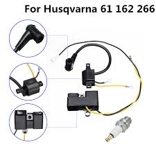 Us 16 02 52 Off 2 Parts Ignition Coil Spark Plug Set For Husqvarna 61 162 266 Jonsered 630 670 Chainsaw Old Type Ignition Coil Set In Chainsaws From