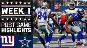 Giants Vs Cowboys Week 1 Post Game Highlights Nfl Nfl Nfl Highlights Nfl Week 1