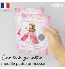 Invitation à un anniversaire : Carte A Gratter D Invitation Fete D Anniversaire Princesse Fille