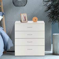 Shop dressers, bedding, mattresses, nightstands & more! Ktaxon 4 Drawer Dresser Pure White With Metal Handles Bedside Night Stand Bedroom Furniture Walmart Com Walmart Com