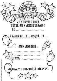 coloriage invitation pour mon anniversaire dessin gratuit a imprimer sans dents