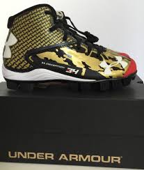 Black And Gold Baseball Cleats Youth Under Armour Ua Deception Mid Rm Jr Cc Youth Baseball Cleats Blk Camo Size 1 5 Ebay Youth Baseball Baseball Cleats Under Armour