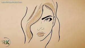 Comment Dessiner Le Visage D'une Femme style silhouette ? moins d' 2 minute  / Facile a dessiner - YouTube