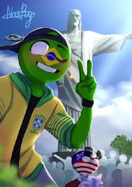 He mostly appears in a black and light blue divided by a white stripe sleeveless hoodie with worn dark pants, shorts. Countryhumans Reborn