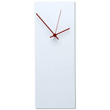 Modern Wall Clock Whiteout Red Clock Midcentury Etsy Wall Clock Modern Unique Wall Clocks Red Clock
