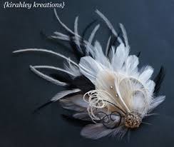 Weiss Schwarz Pfau Strauss Feder Haar Spante Hochzeit Braut Braut Ulicia Elfenbein Creme Fascinator Haarteil Vintage Strass Grosse Gatsby Lacos De Cabelo Cabelo