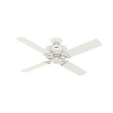 Luckily, close to ceiling bedroom lighting can work with any bedroom size and style. Hunter 54180 Fresh White Brunswick 52 Indoor Outdoor 4 Blade Ceiling Fan With Remote Control Lightingdirect Com