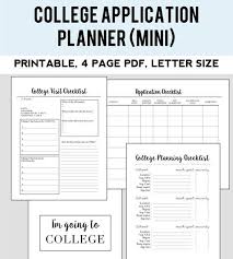 college admission planner small kit includes three printable