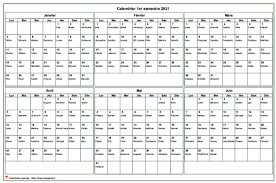 Ce sont les numéros de semaine qui figureront dans le calendrier annuel 2021. Calendrier 2021 A Imprimer Semestriel Format Paysage Avec Les Fetes