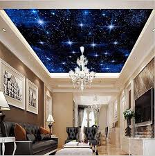 3d Custom Night Sky Stars Ceiling Wallpaper Home Or Business Ceiling Murals Wallpaper Ceiling Mural Wallpaper